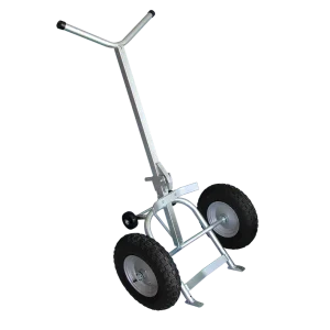 DTZ80 heavy-duty drum trolley, manual two-wheel lifter and mover for 200L drums.