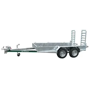 CTDIG35M Heavy-Duty Digger Trailer with tandem axles, featuring a 3.00m x 1.80m deck size, heavy-duty ramps, and a low profile design for transporting mini excavators and plant machinery.