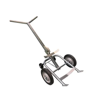 "DTWHBB Heavy Duty Drum Truck with 250mm solid rubber wheels for safe and secure drum handling."