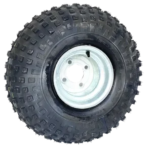 MWZ200 complete wheel assembly with 22x11x8 knobby tyre and 4-stud steel rim for NZ ATVs.